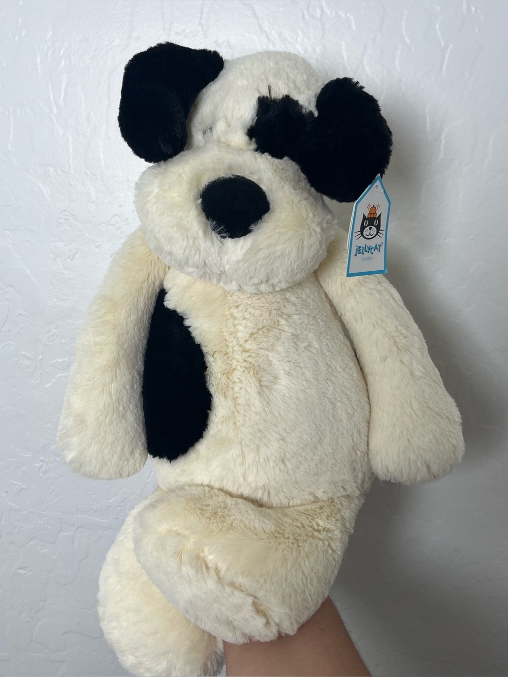 NWT Jellycat Large 13” Black and Cream Bashful Puppy